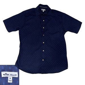 Peter Millar Men’s Cotton Button Down Lightweight Short Sleeve Shirt